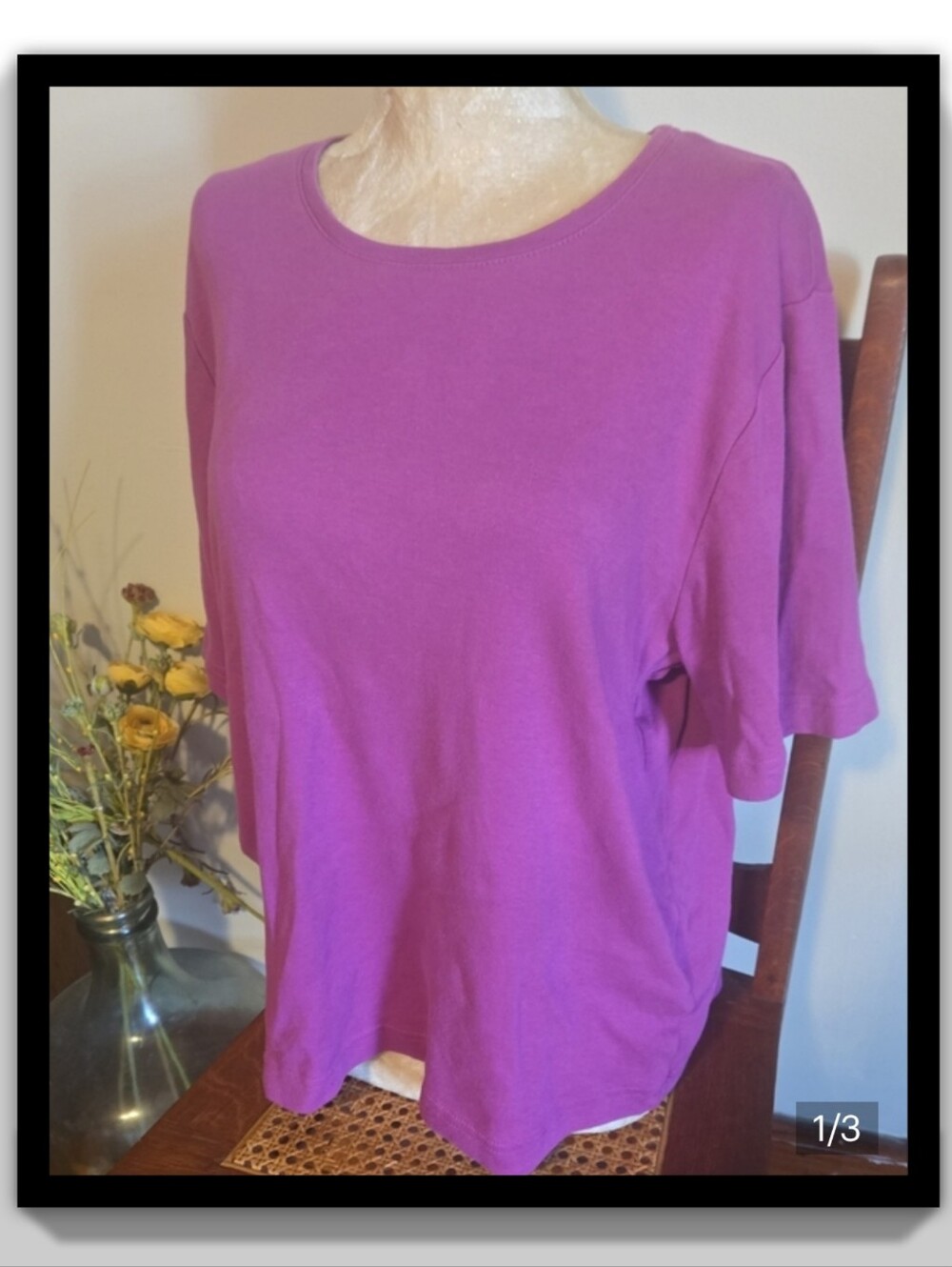 CJ Banks Purple Short Sleeve Crewneck Tee Size Xl